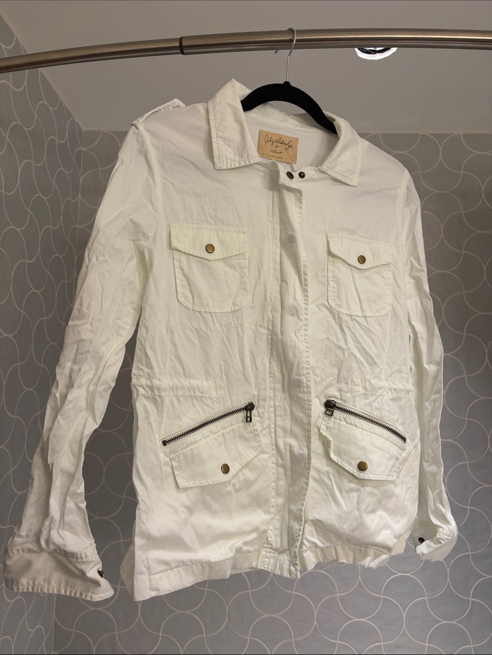 Graham & Spencer , Lily Aldridge for Velvet - Utility Jacket, white, 100% cotton